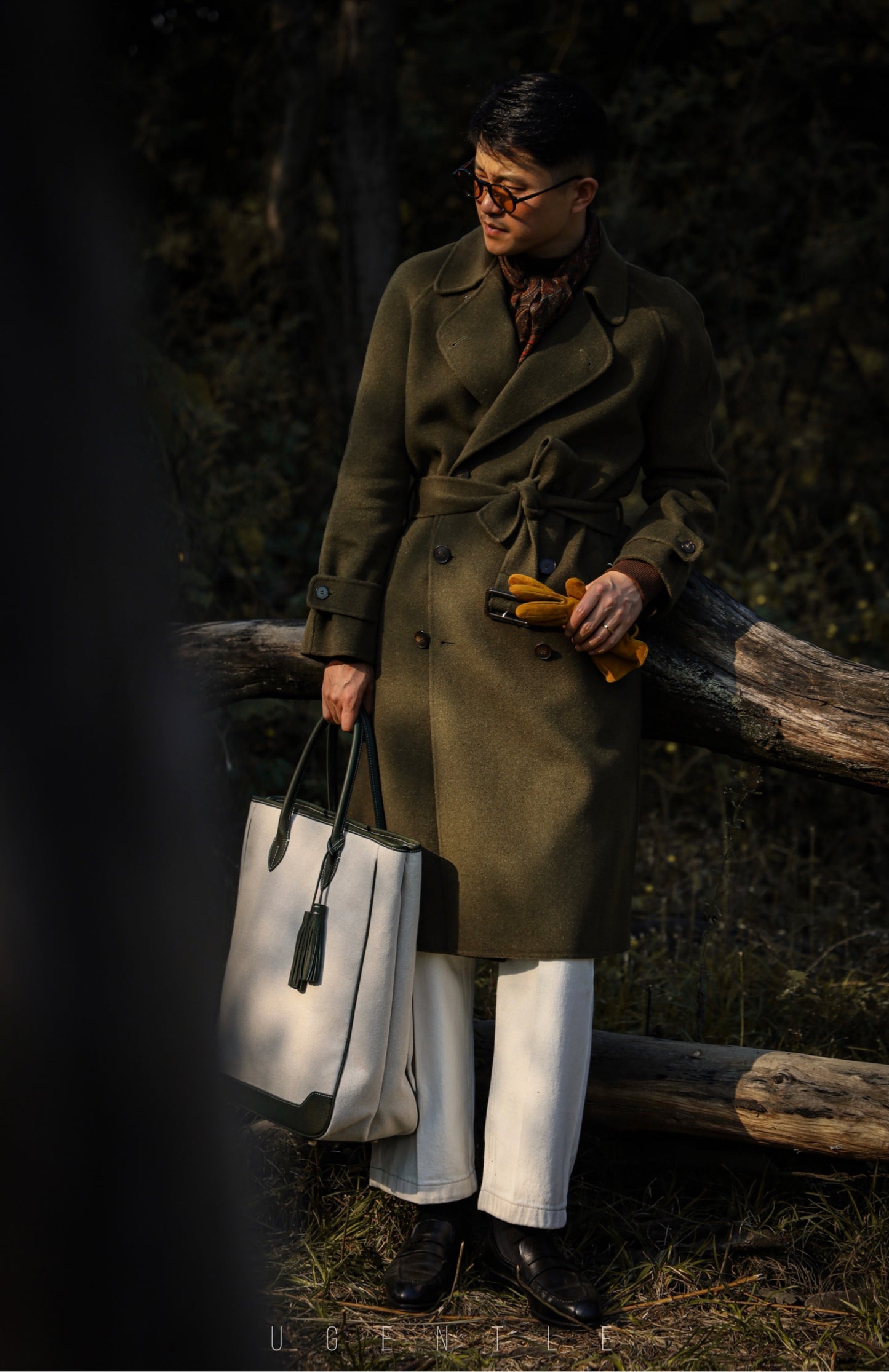 「Cedar Green」Balmacon Coat with Raglan sleeve