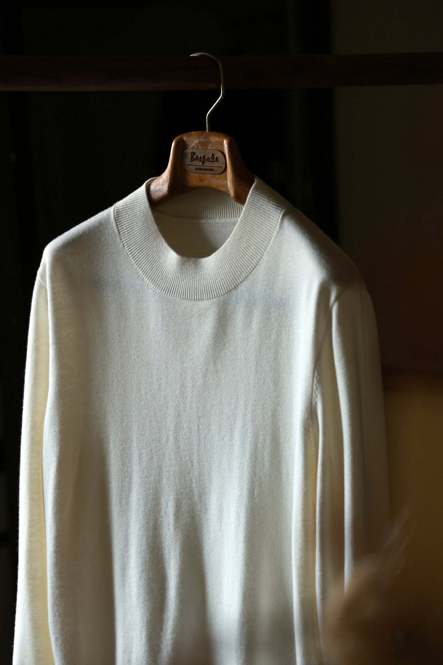 "Used White" Half Turtleneck Sweater 