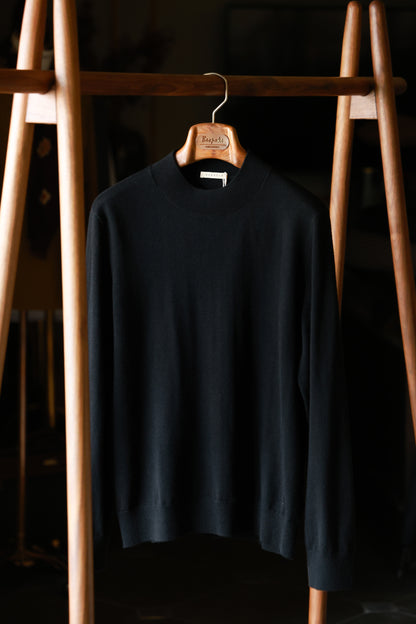 "Night Black" Half Turtleneck Sweater 