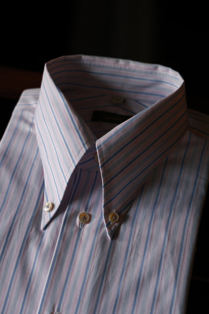 「Painted Stripes」Don-Style Spread Collar Shirt
