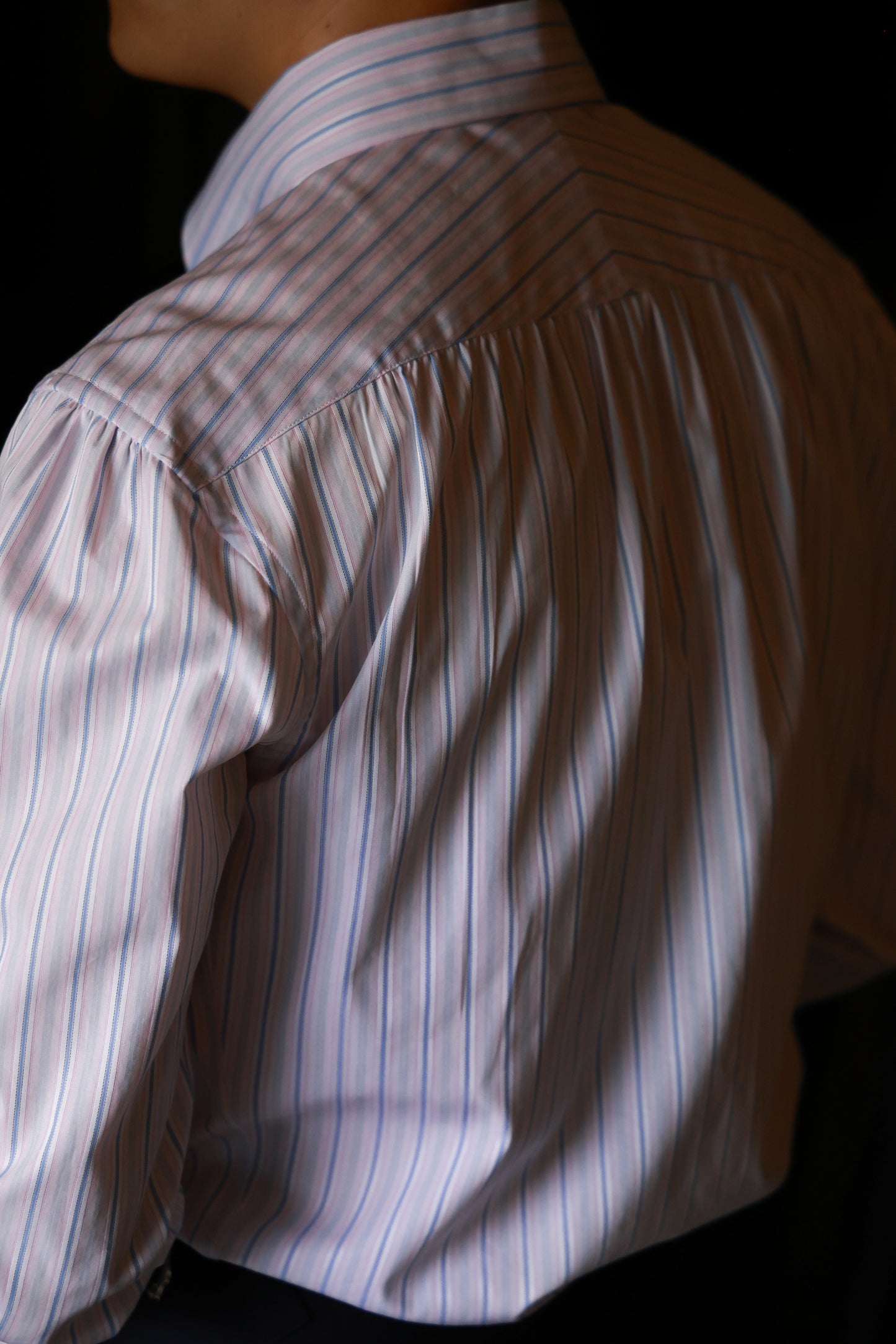 「Painted Stripes」Don-Style Spread Collar Shirt