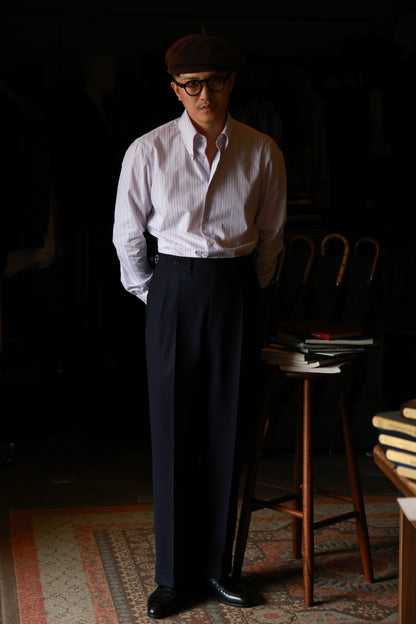 「Painted Stripes」Don-Style Spread Collar Shirt