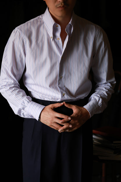「Painted Stripes」Don-Style Spread Collar Shirt