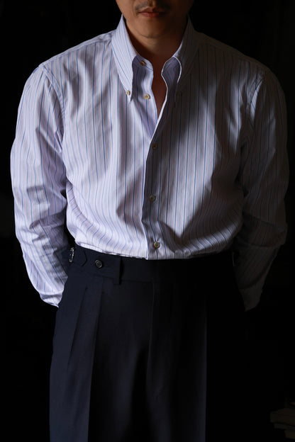 「Painted Stripes」Don-Style Spread Collar Shirt