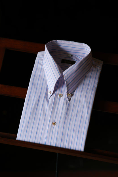 「Painted Stripes」Don-Style Spread Collar Shirt
