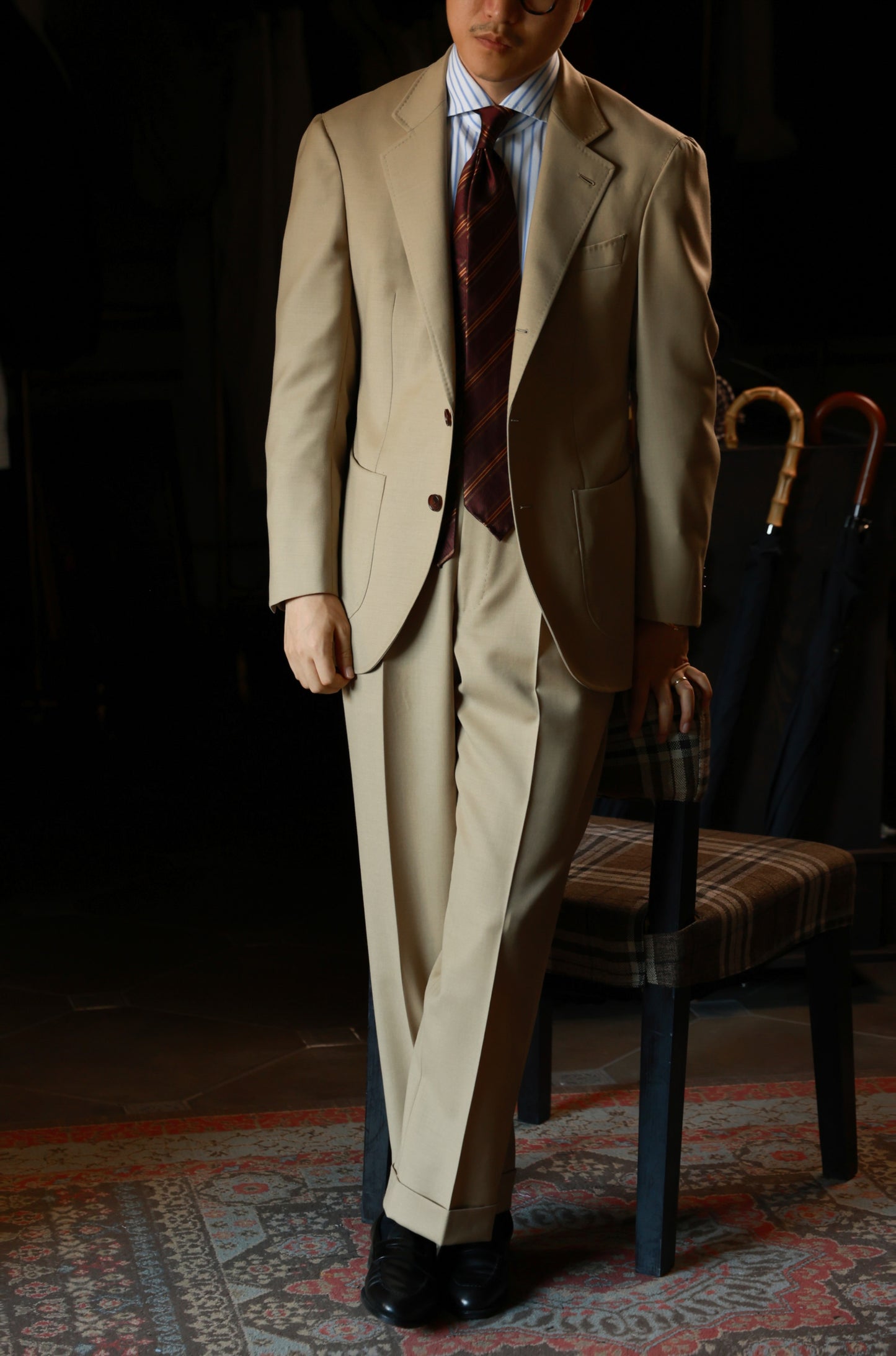 "Autumn Apricot Forest" suit trousers 