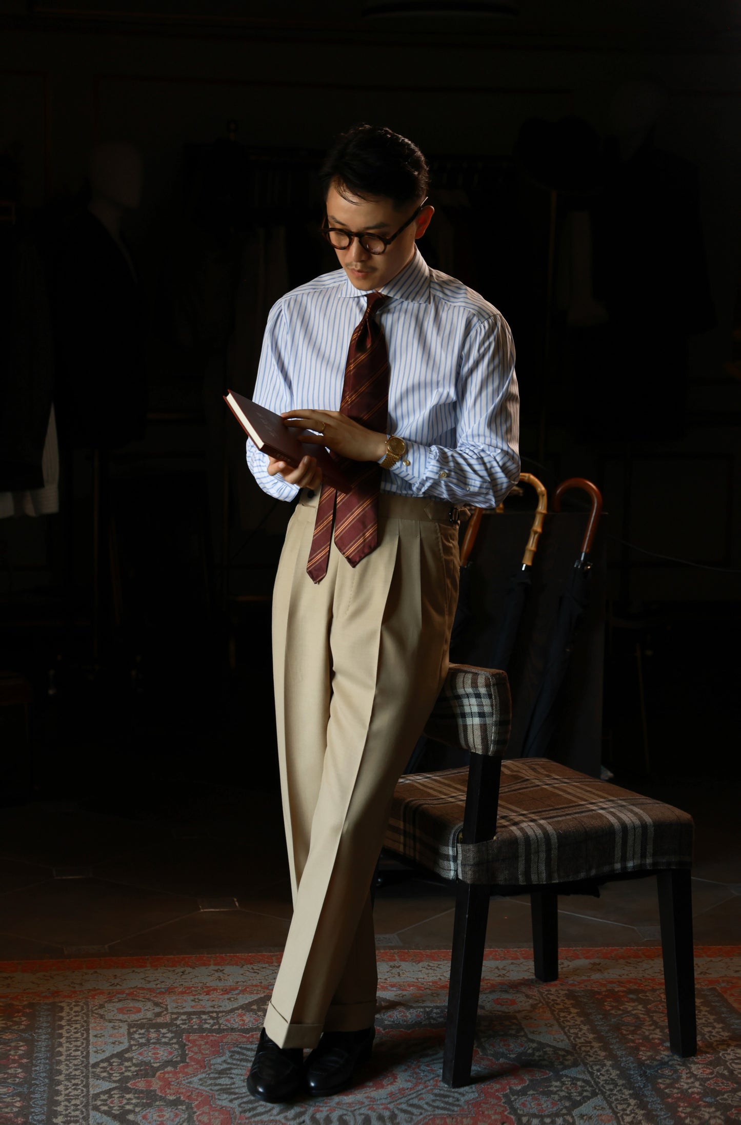 "Autumn Apricot Forest" suit trousers 