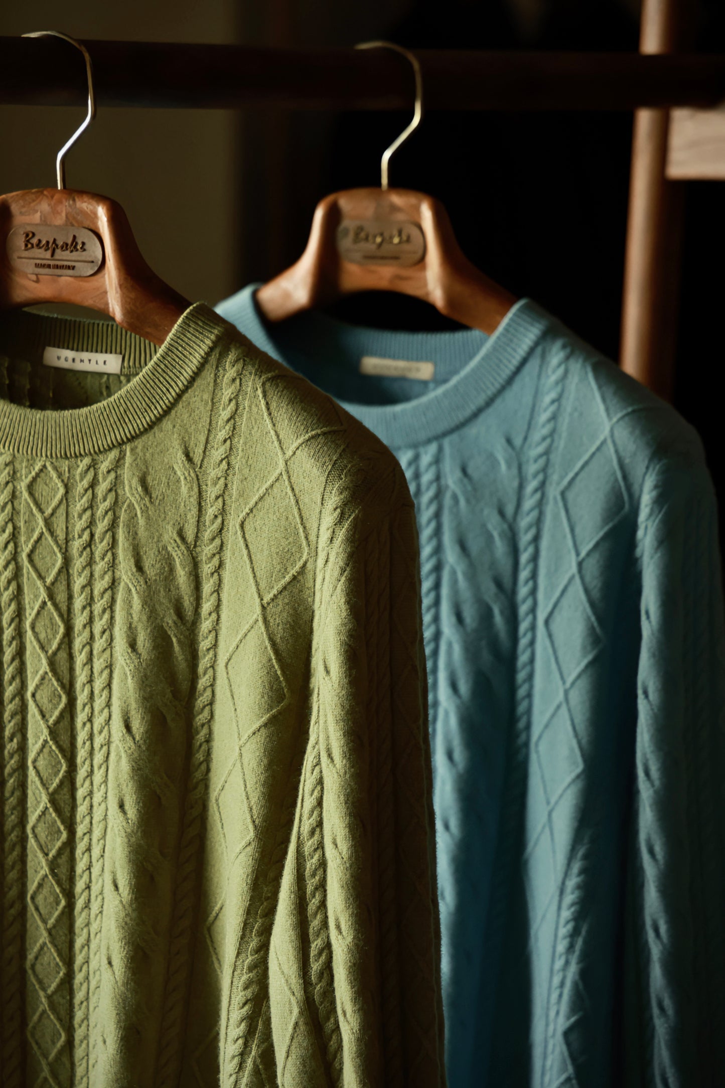 "Makino Green Cable" Crew Neck Sweater 