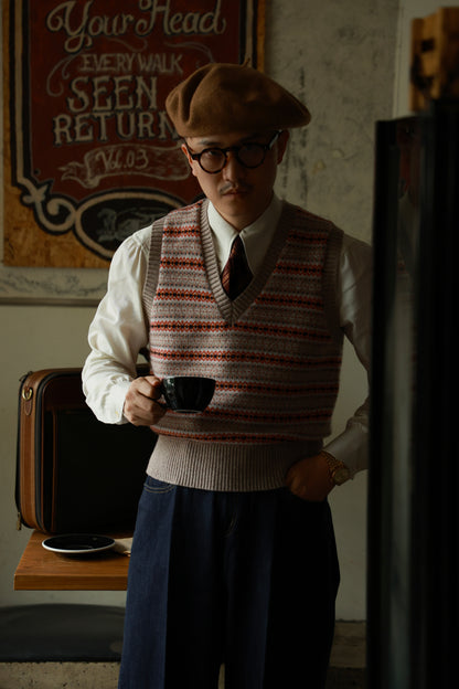 Fair Isle V-neck sweater vest 