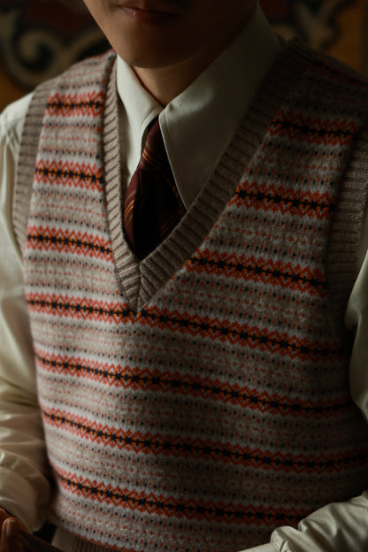 Fair Isle V-neck sweater vest 