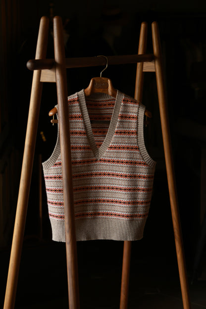 Fair Isle V-neck sweater vest 