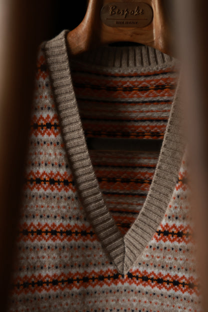 Fair Isle V-neck sweater vest 