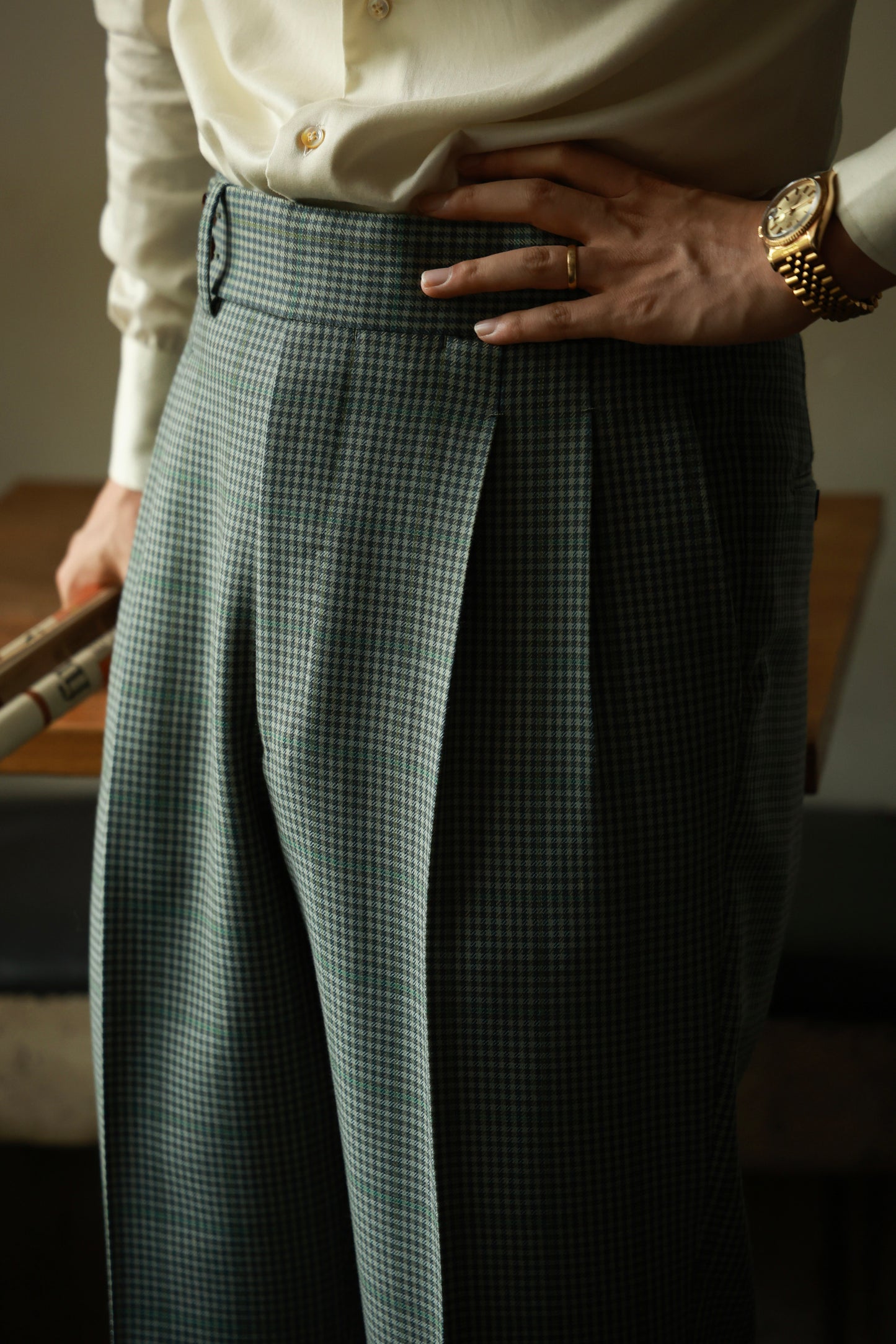 "Cedar Green Check" Suit Trousers 