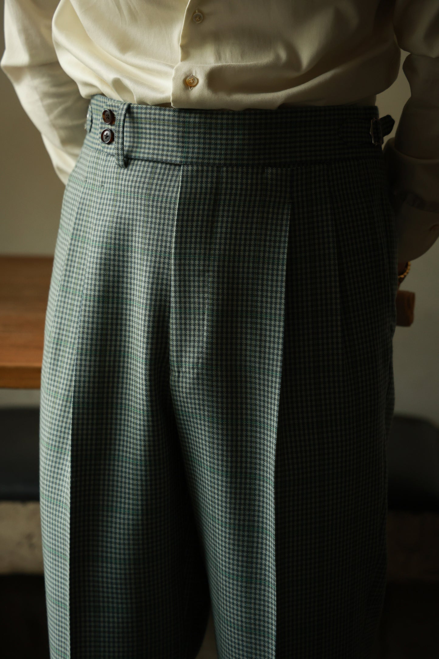 "Cedar Green Check" Suit Trousers 