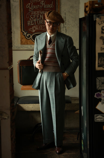 "Cedar Green Check" Suit Trousers 