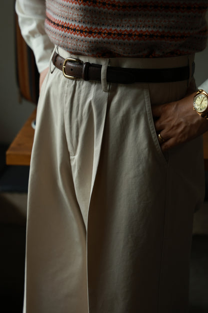 "Roman Travertine" high waist wide leg casual pants 