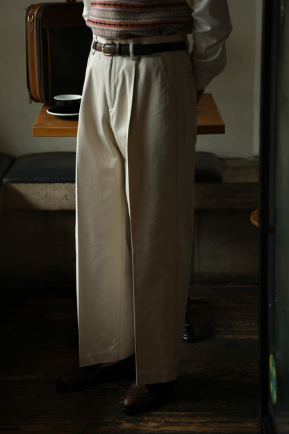 "Roman Travertine" high waist wide leg casual pants 