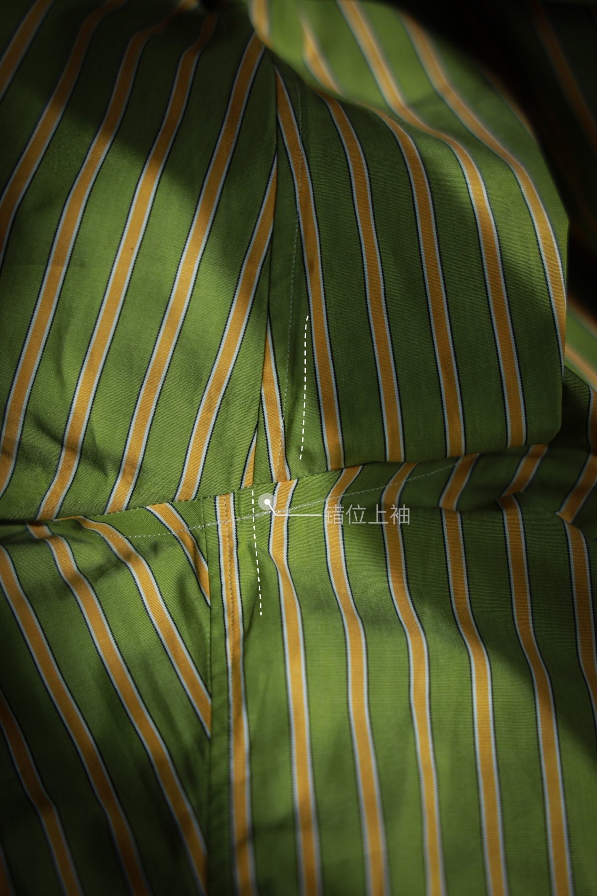 Handcrafted Spread Collar Shirt — Plum Green & Orange Stripes