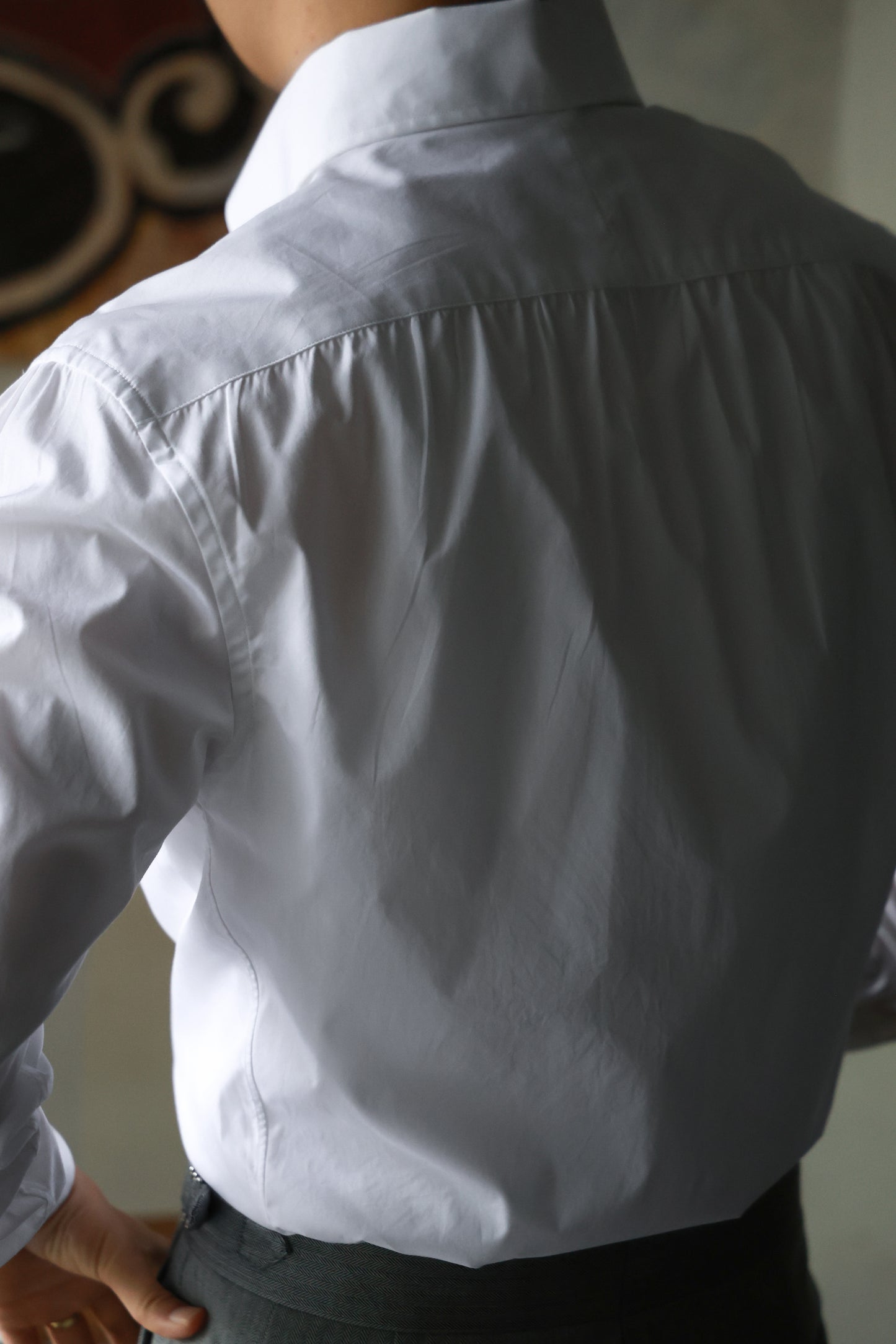 「Mist white」One-piece Collar Shirt