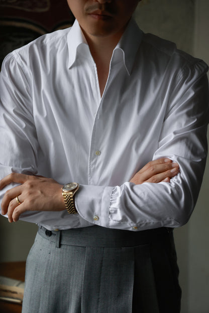 「Mist white」One-piece Collar Shirt