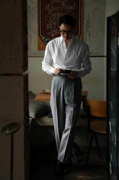 「Mist white」One-piece Collar Shirt