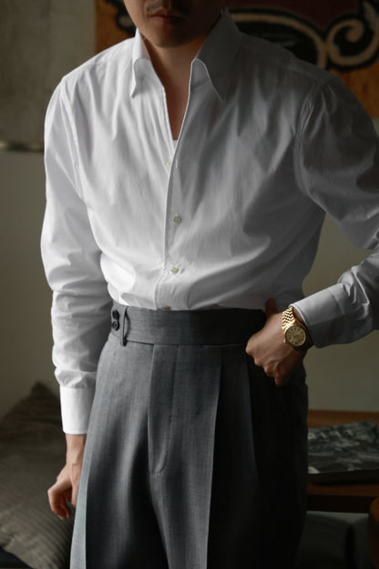 「Mist white」One-piece Collar Shirt