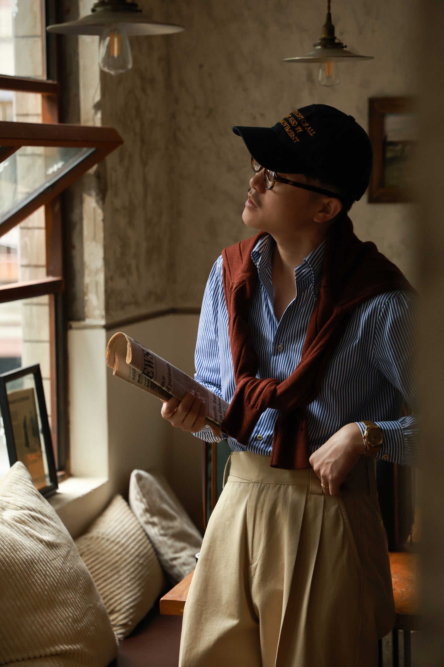 Button Down Collar Shirt — Blue Pencil Stripe