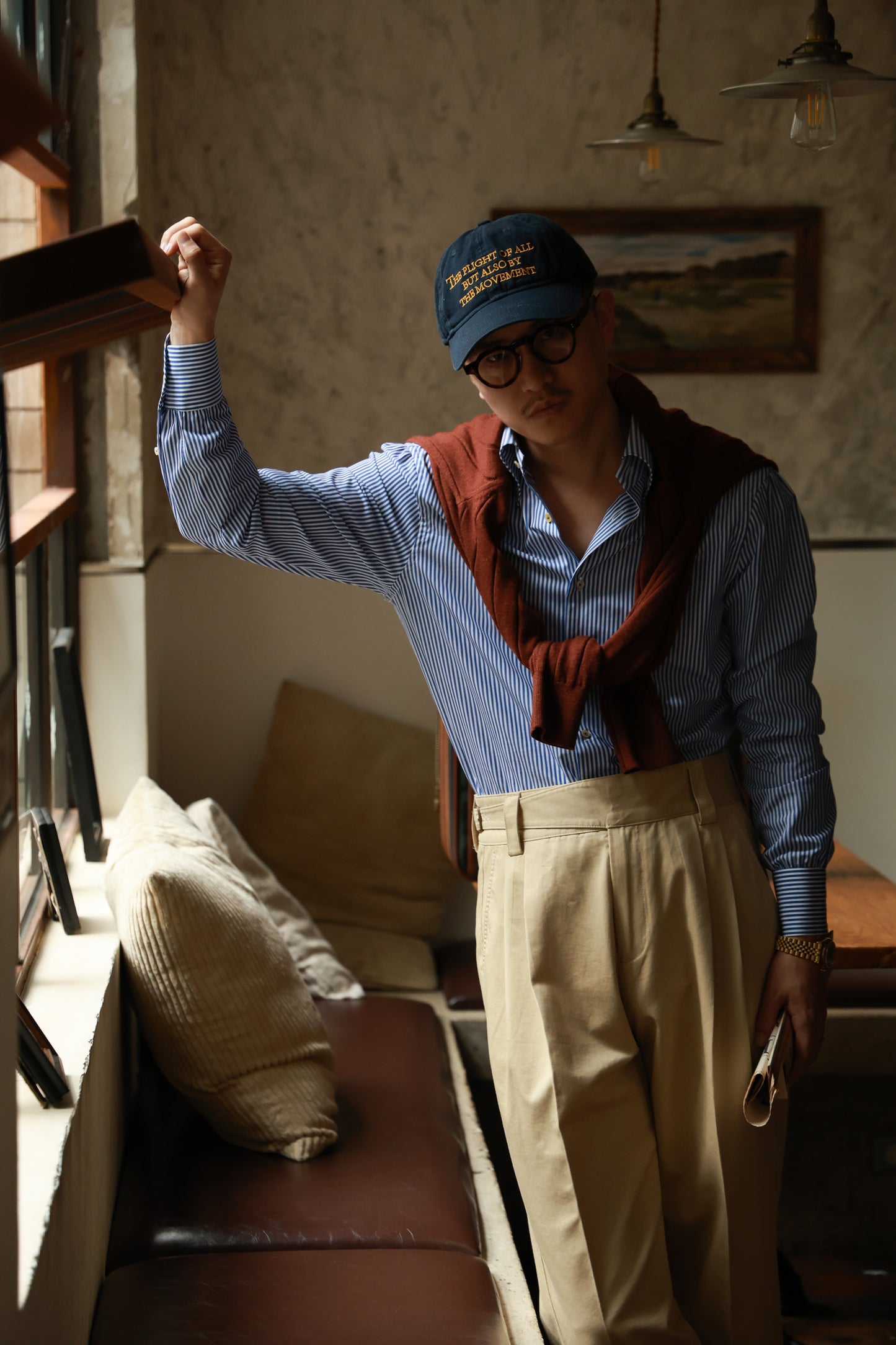 Button Down Collar Shirt — Blue Pencil Stripe