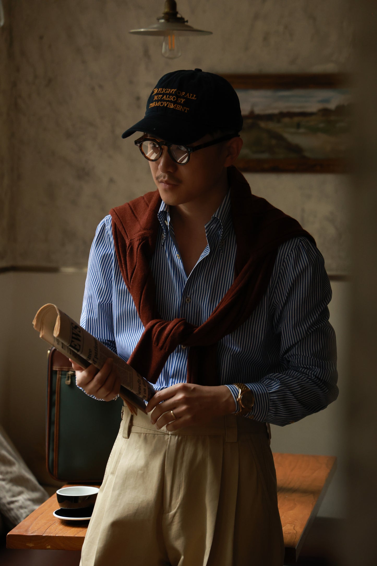 Button Down Collar Shirt — Blue Pencil Stripe