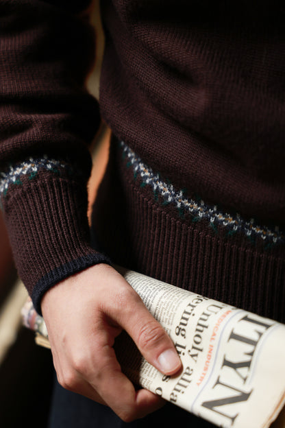 "Christmas Pine Cone" Polo Neck Sweater 