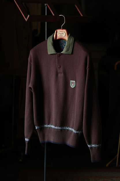 "Christmas Pine Cone" Polo Neck Sweater 