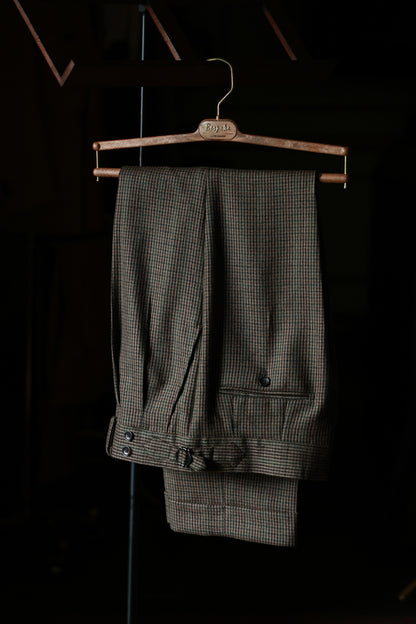 Tobacco check tweed trousers 