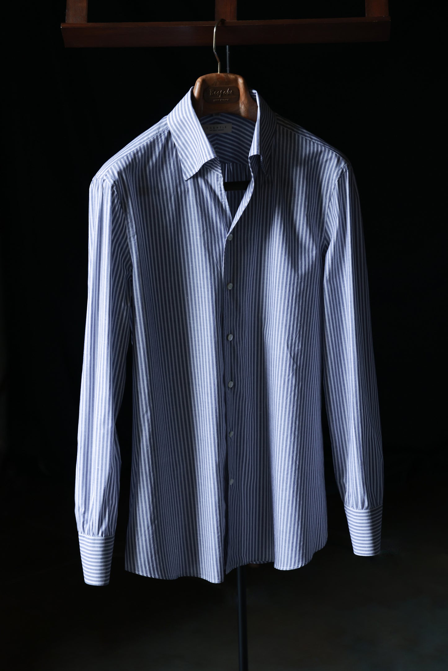 CANCLINI One-piece Collar Shirt — Blue Pencil Stripe