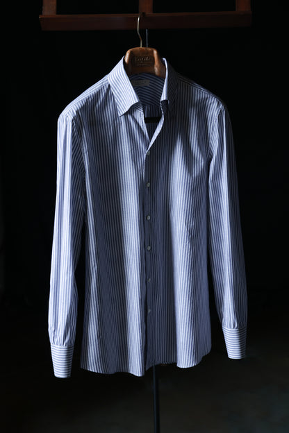 CANCLINI One-piece Collar Shirt — Blue Pencil Stripe