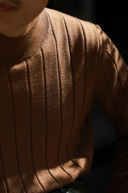 "Autumn Nuts" Half Turtleneck Sweater 