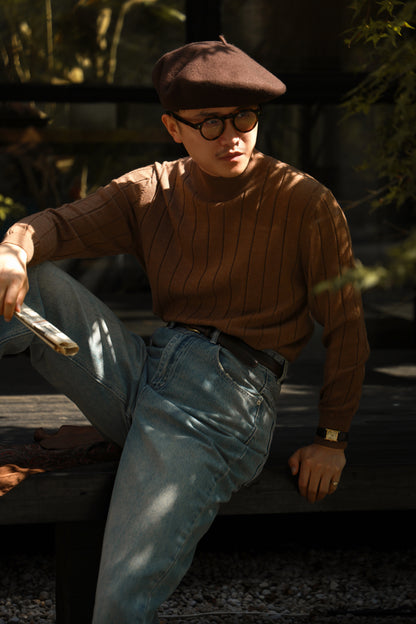 "Autumn Nuts" Half Turtleneck Sweater 