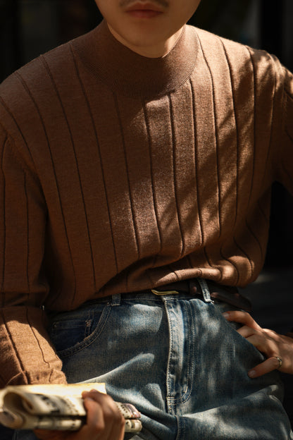 "Autumn Nuts" Half Turtleneck Sweater 