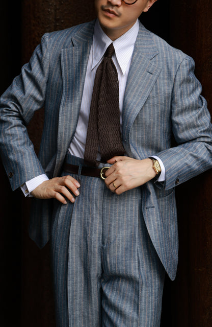 Suit Jacket with Half-Canvas and Notched Lapel — Blue& Grey
