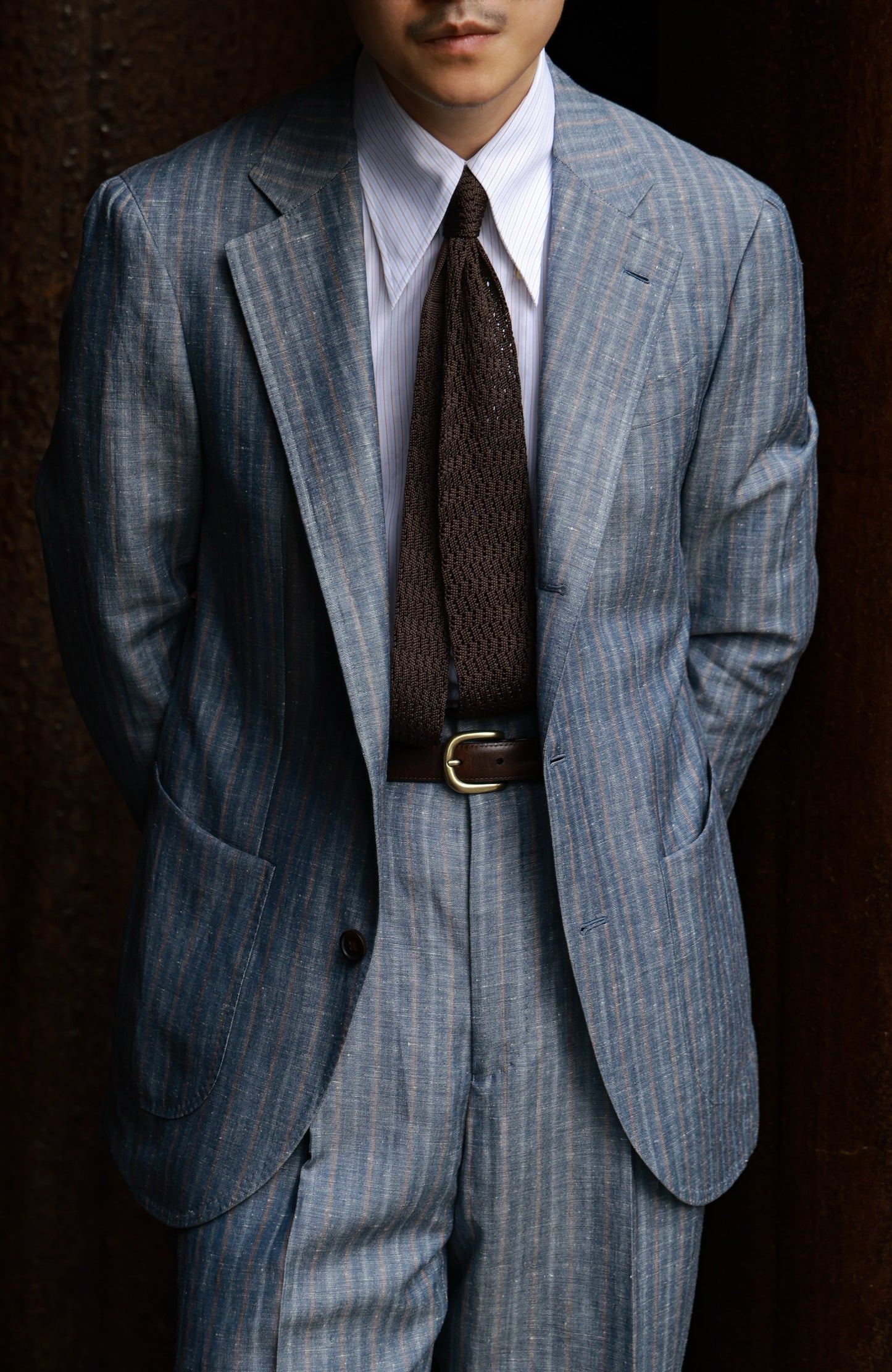 Suit Jacket with Half-Canvas and Notched Lapel — Blue& Grey