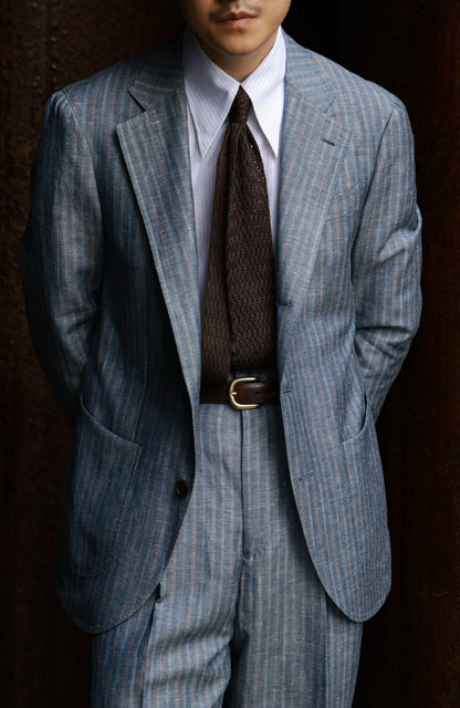 Suit Jacket with Half-Canvas and Notched Lapel — Blue& Grey