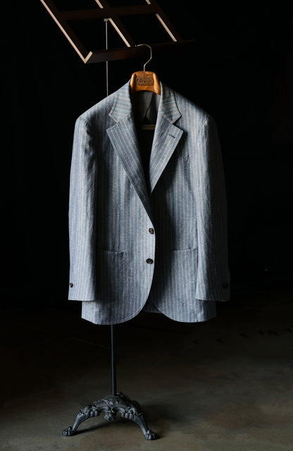 Suit Jacket with Half-Canvas and Notched Lapel — Blue& Grey