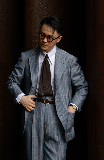 Suit Jacket with Half-Canvas and Notched Lapel — Blue& Grey