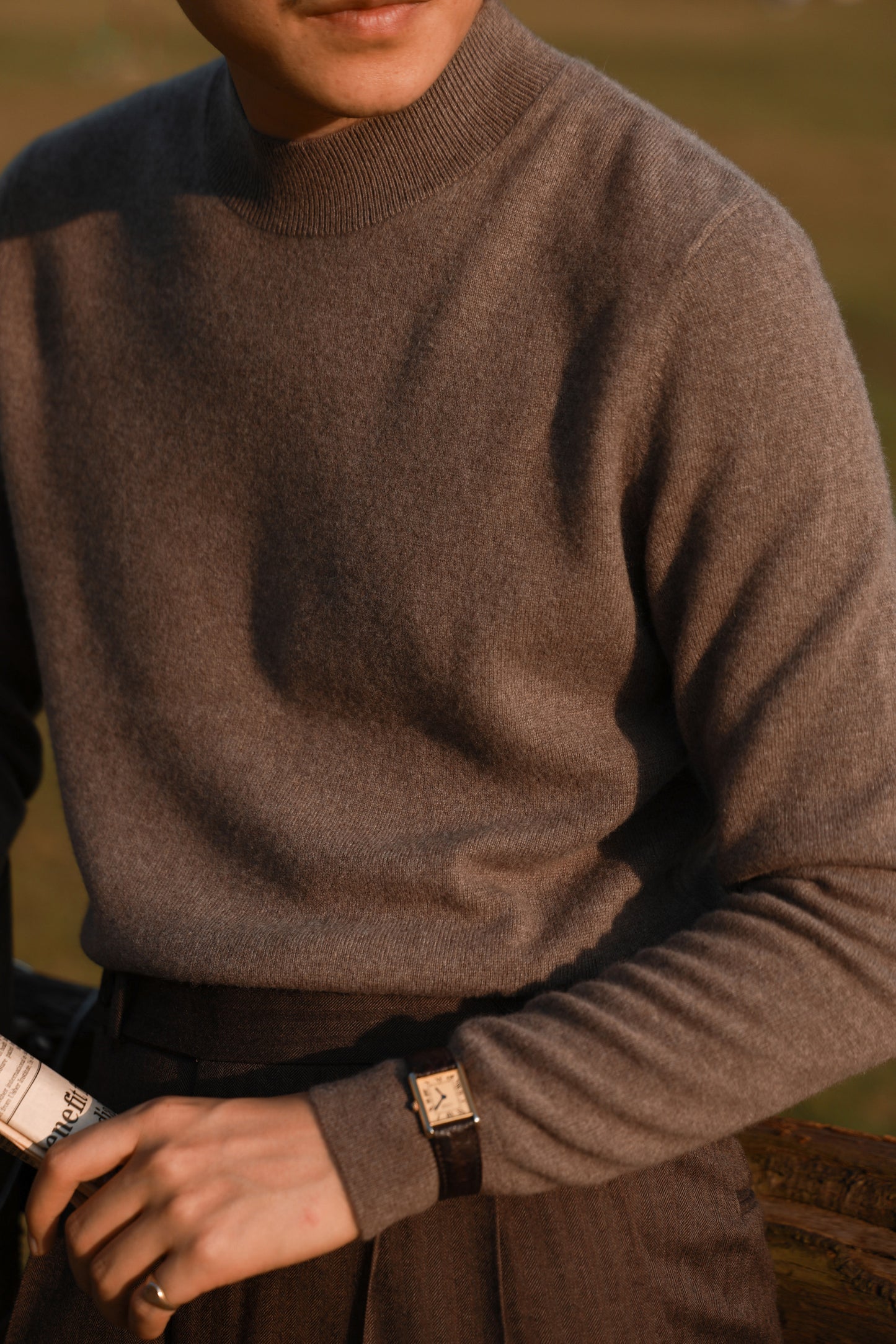 "Charcoal Latte" Half Turtleneck Sweater 