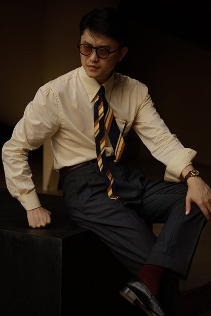 「Autumn Chrysanthemum Yellow」Hidden Button Collar Shirt