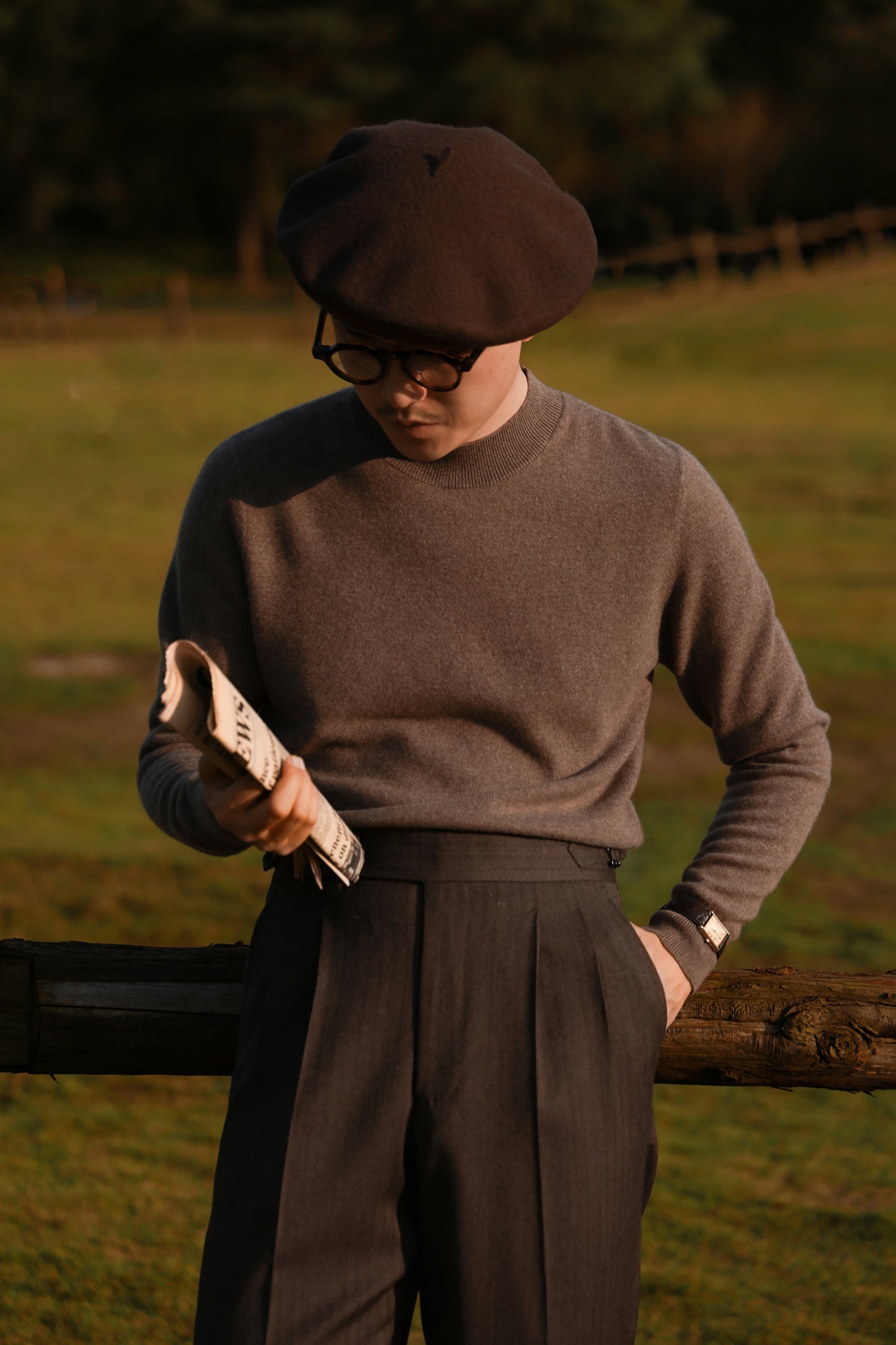 "Charcoal Latte" Half Turtleneck Sweater 