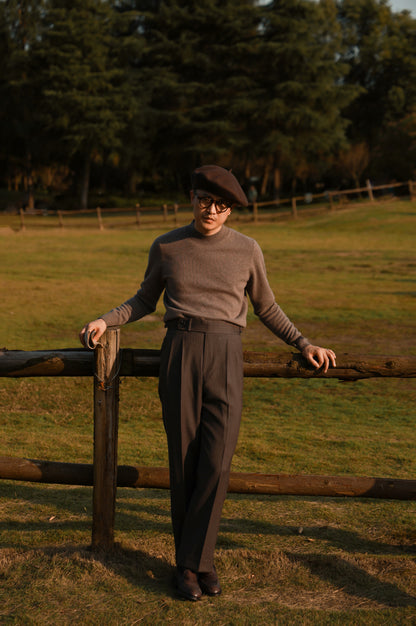 "Charcoal Latte" Half Turtleneck Sweater 