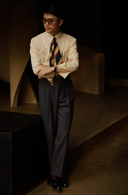 「Autumn Chrysanthemum Yellow」Hidden Button Collar Shirt