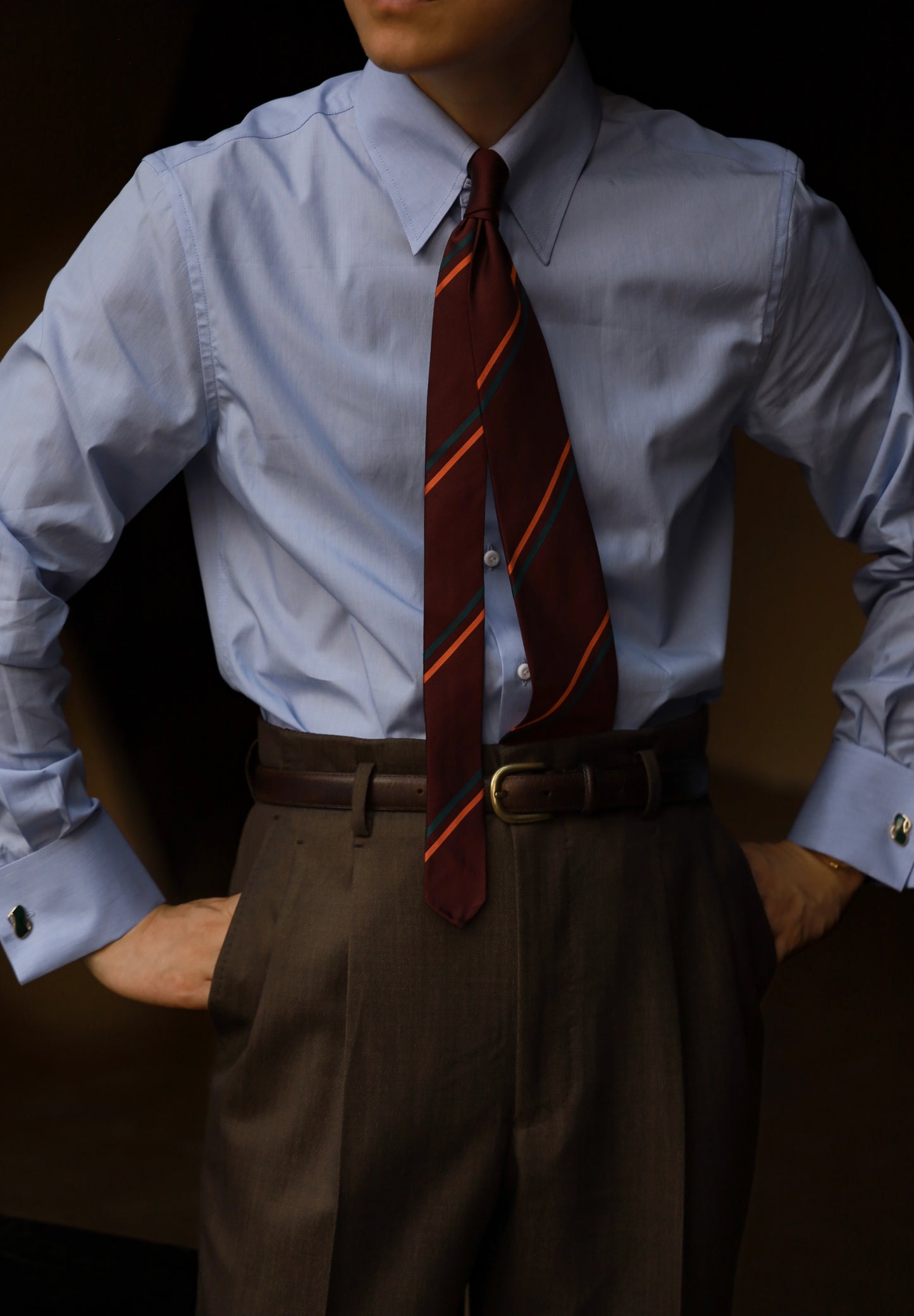 「Ocean Blue」Snap-tab Collar Shirt