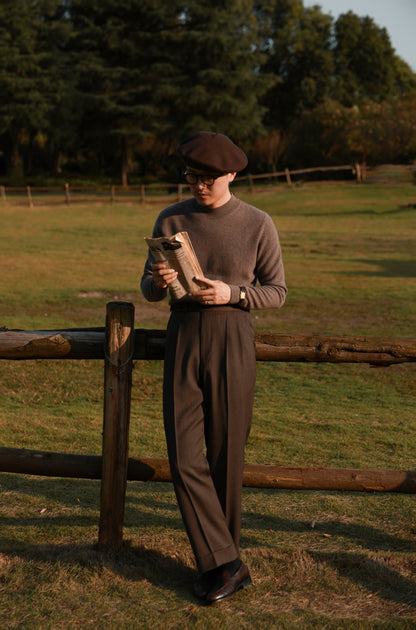 "Fallen Leaves Herringbone Pattern" Trousers 