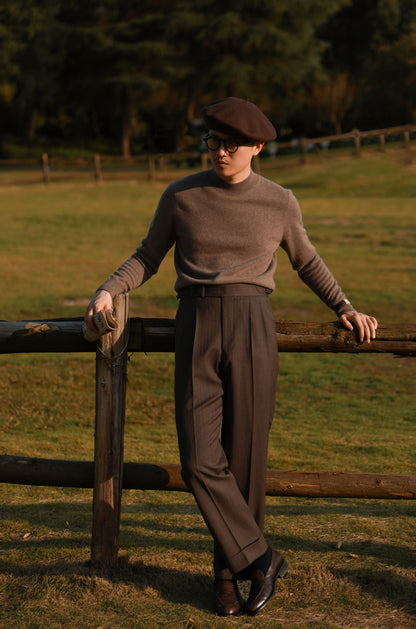 "Fallen Leaves Herringbone Pattern" Trousers 